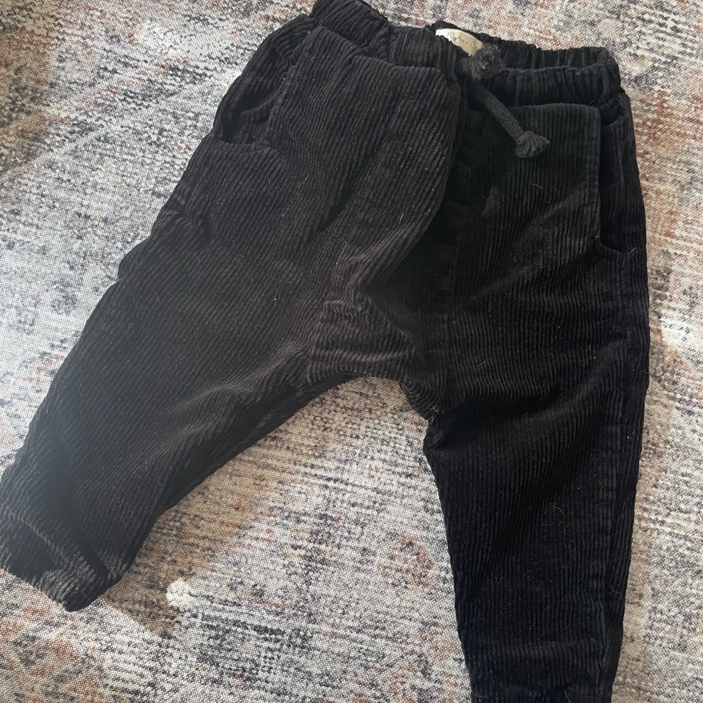 Rylee + Cru corduroy black boys pants 12-18m